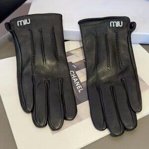 Miu Miu black leather gloves